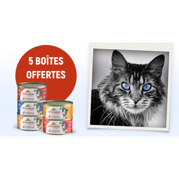 5 boites HFC Alternative chat  Almo Nature - 70g - Sans Céréales - GRATUITES