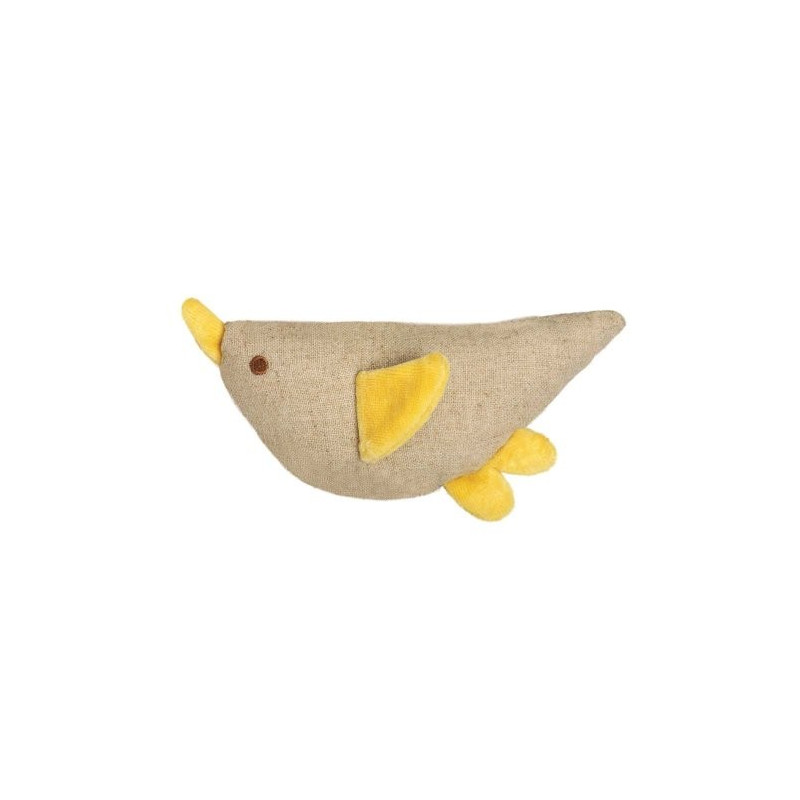 Jouet oiseau chanvre Bio pour chat, chiot ou petit chien Martin Sellier Gros plan