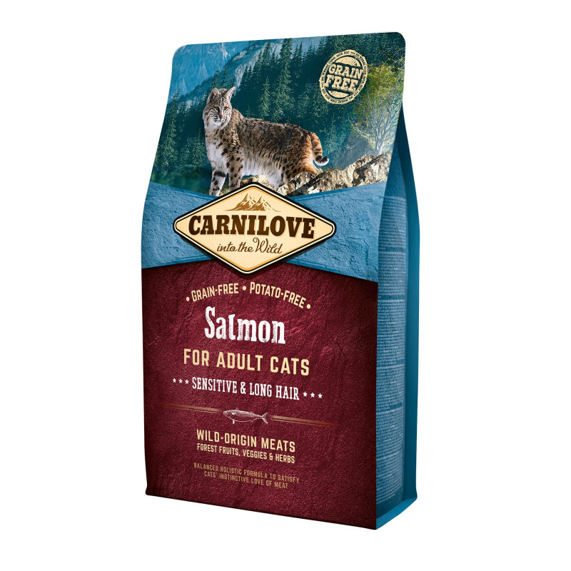 Croquettes au saumon pour chats à poils longs Carnilove