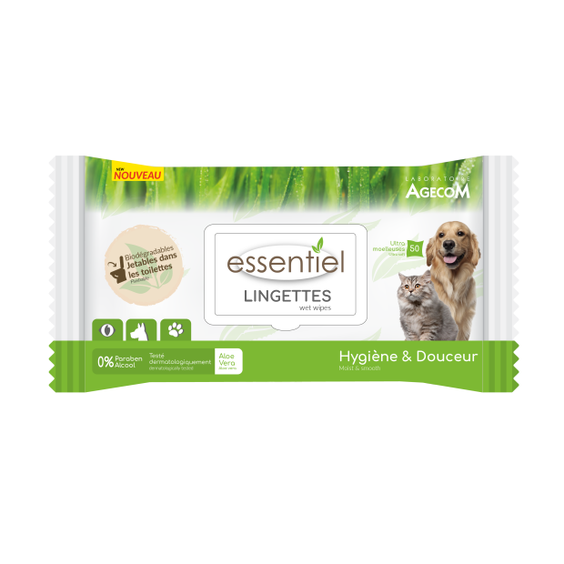 Lingettes 100% Naturelles Essentiel aloe vera