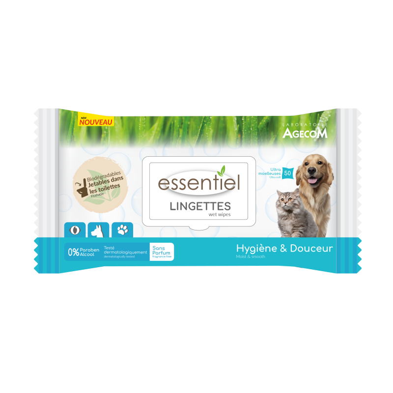 Lingettes 100% Naturelles Essentiel sans parfum