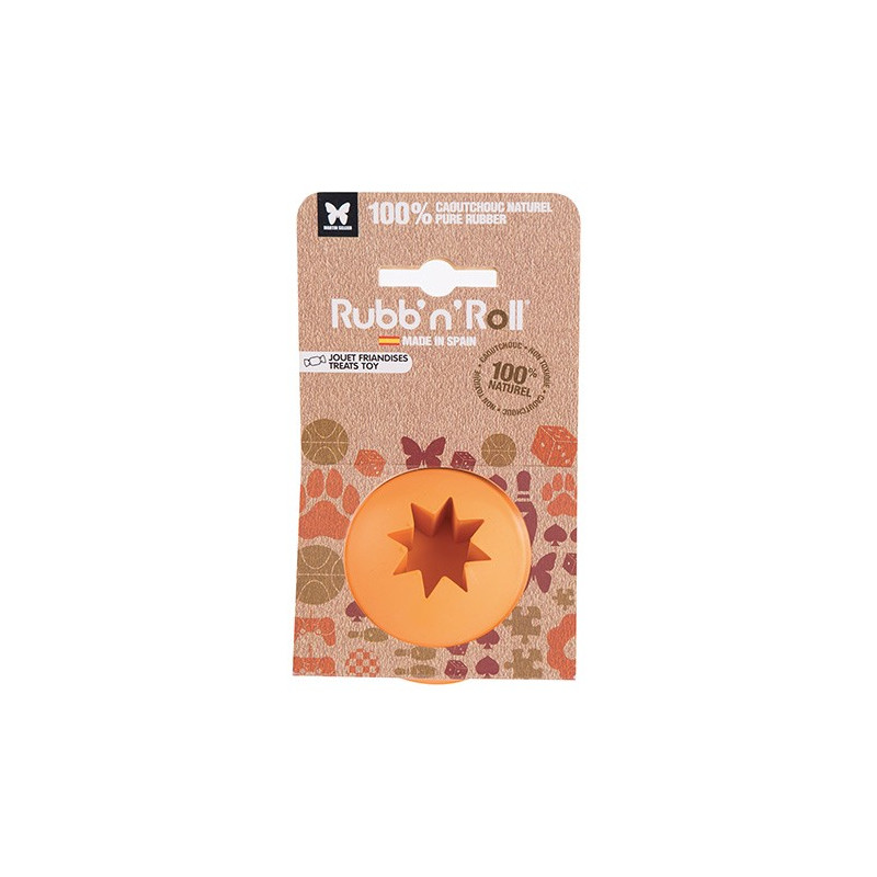 Balle Rubb'N'Roll distributeur friandises orange