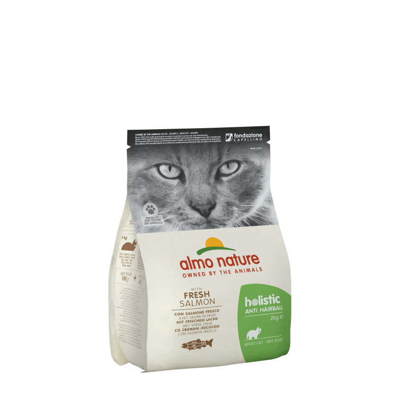 Croquettes Holistic Anti Hairball saumon pour chats Almo Nature 2kg