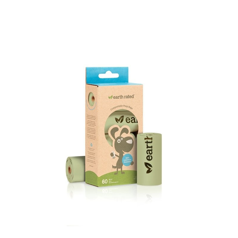 Sacs à crottes compostables Earth Rated avec rouleaux