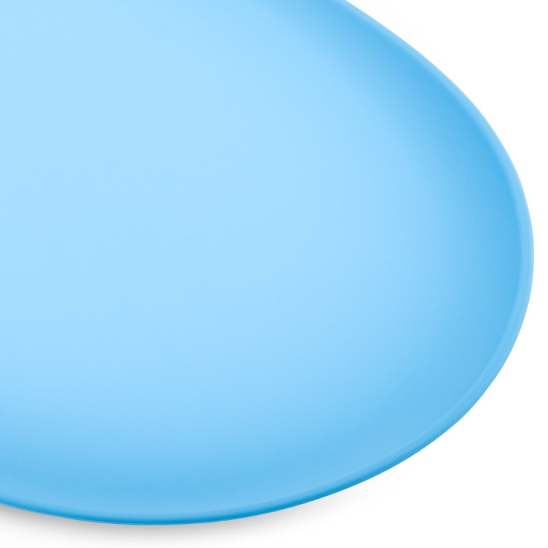 Tapis pour gamelle antidérapant bleu gros plan