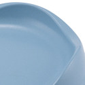 Gamelle chat en bambou Beco Pets bleue gros plan