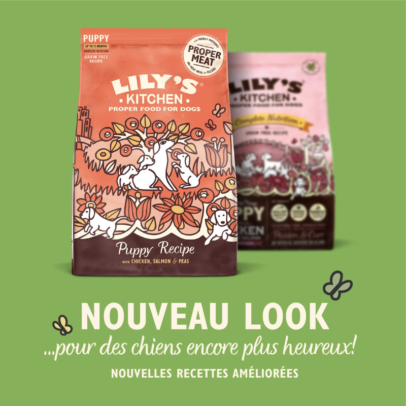 Croquettes pour chiots Sans Céréales Poulet et Saumon Lily's Kitchen new look