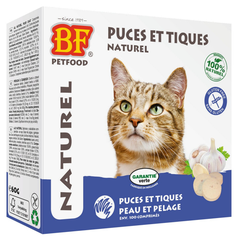 Comprimés puces et tiques pour chats Biofood