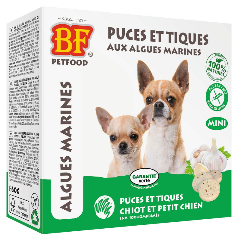 Comprimés puces et tiques aux algues marines pour chiens - Mini - Biofood