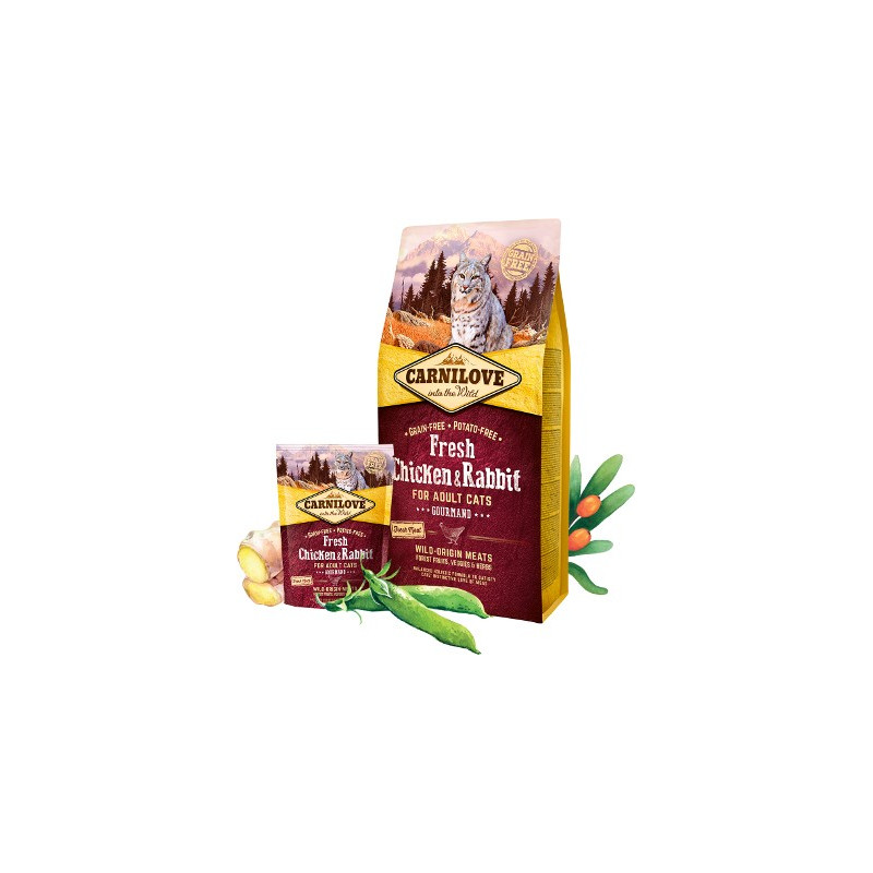 Croquettes Carnilove Fresh chat Poulet et Lapin 2kg