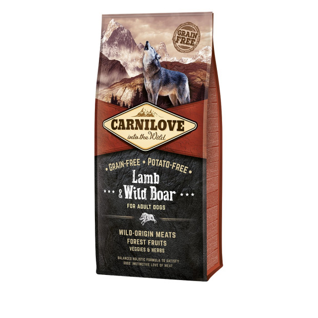 Croquettes Agneau & Sanglier sauvage pour chiens Carnilove 12kg