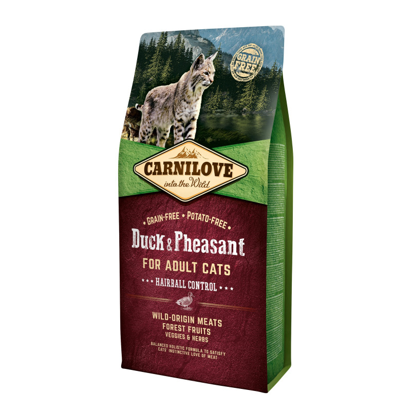 Croquettes au canard & faisan Hairball control Carnilove 6kg