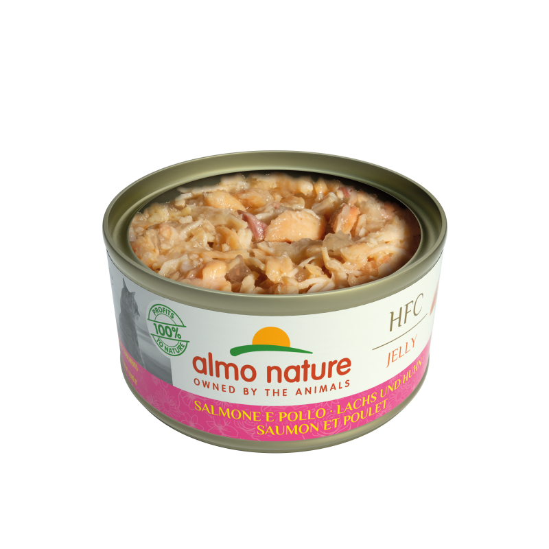 HFC Natural 70g saumon et poulet ouverte