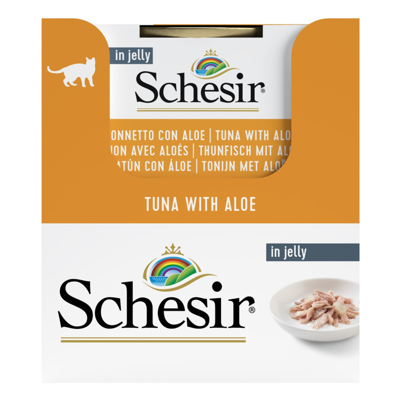 Schesir exclu web - Pack de 6 boites x 85g chat en gelée Thon aloès