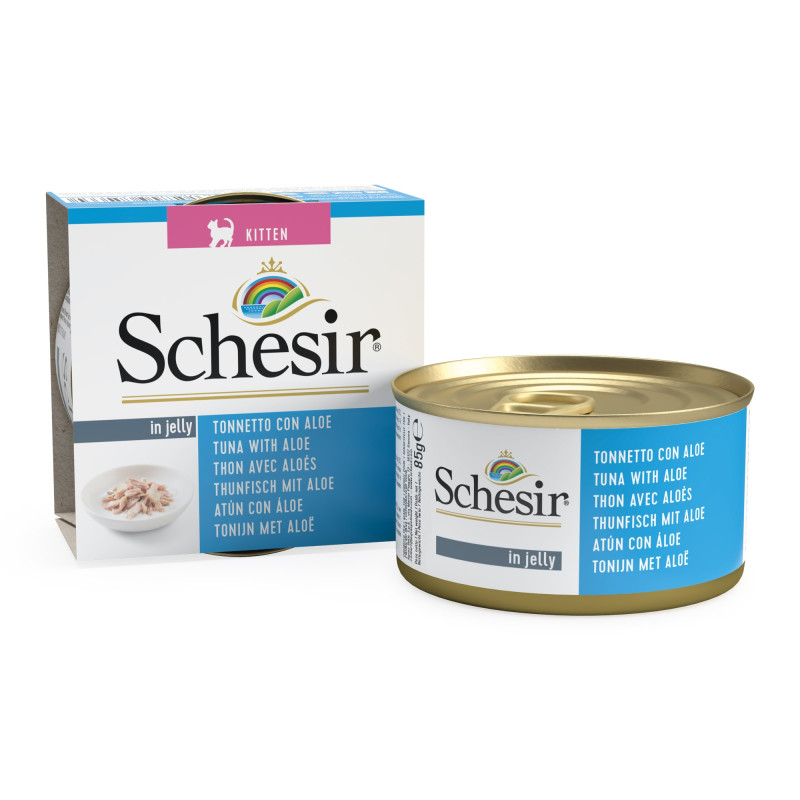 Schesir exclu web - Pack de 6 boites x 85g chaton en gelée Thon et Aloès boite