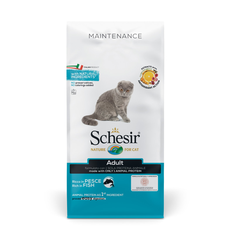 Croquettes Schesir Maintenance au poisson pour chat 10kg