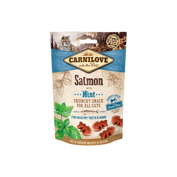 Bouchées croquantes Carnilove chat Saumon et Menthe