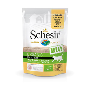 Sachets Bio chat adulte Schesir 8x85g Poulet