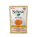 Soupes pour chat Schesir 10x85g Saumon rose sauvage et carottes