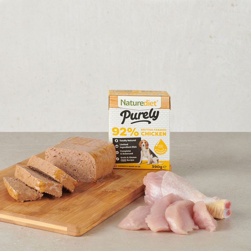 Pâtées sans céréales Purely 390g Naturediet ingredients poulet