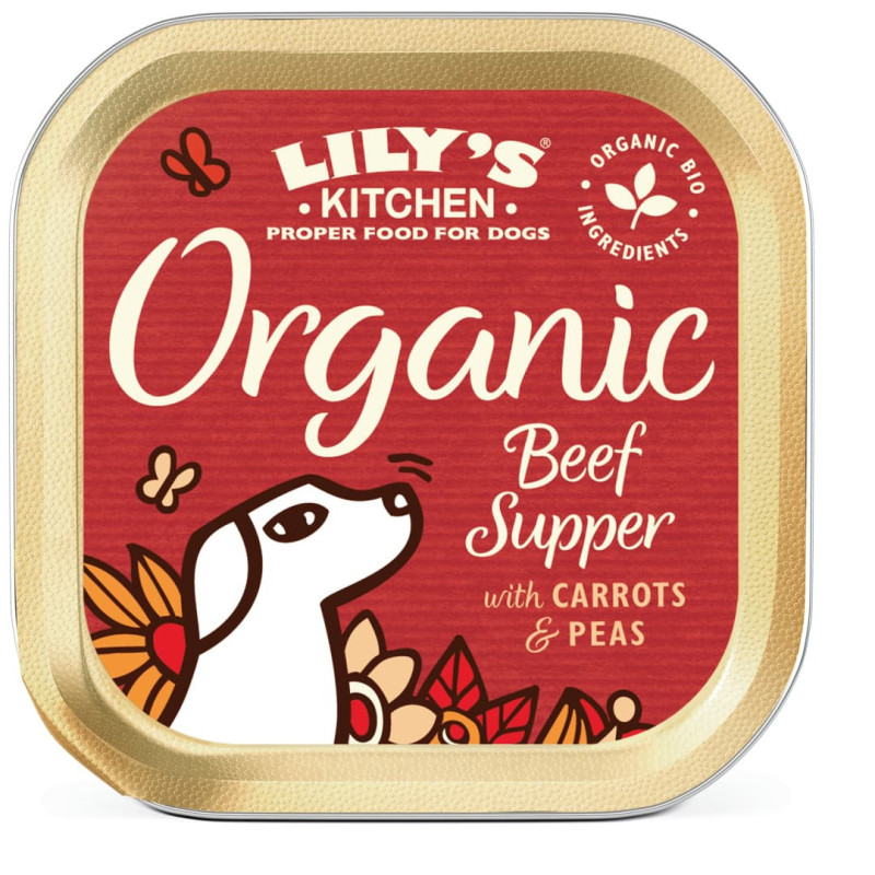 Barquettes de pâtée Bio pour chiens Lily's Kitchen boeuf