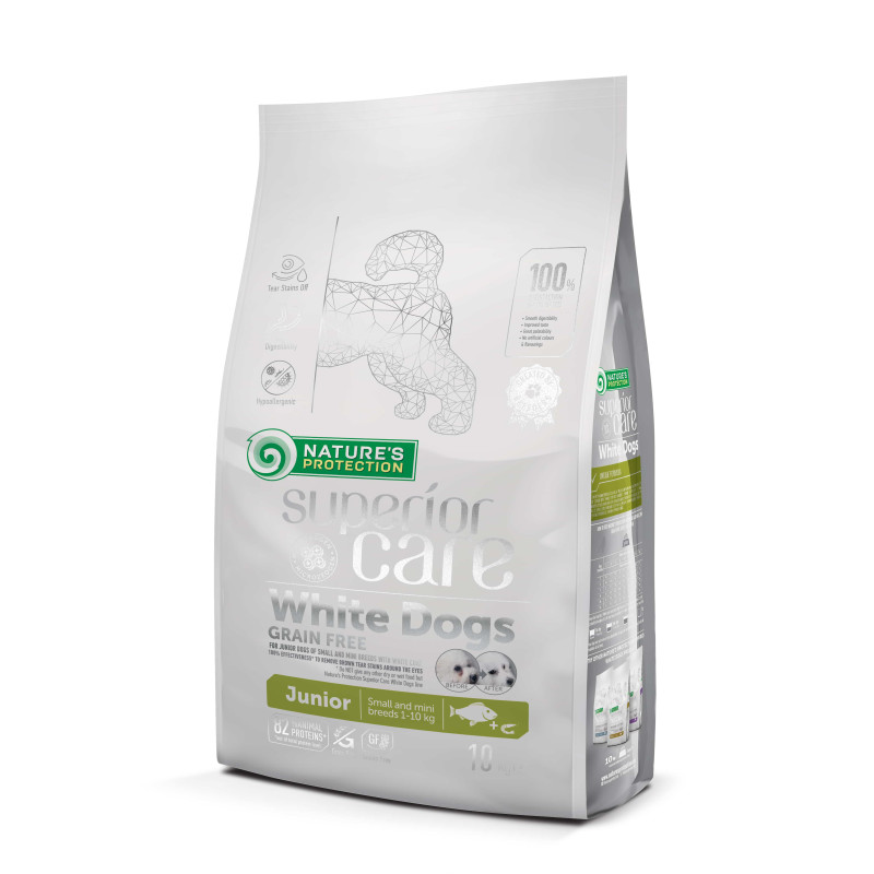 Croquettes poisson Mini Junior Chien Blanc Nature's Protection 10kg