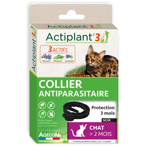 Collier antiparasitaire pour chats - Laboratoire Agecom