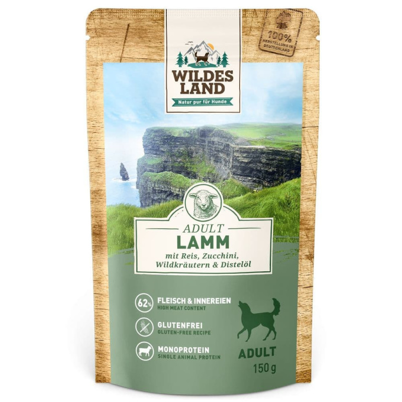 Agneau riz et courgettes 8 x 150g Wildes Land
