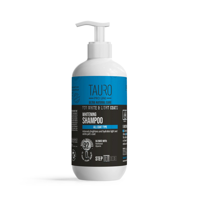Shampoing blanchissant chien blanc Tauro Pro Line 400ml
