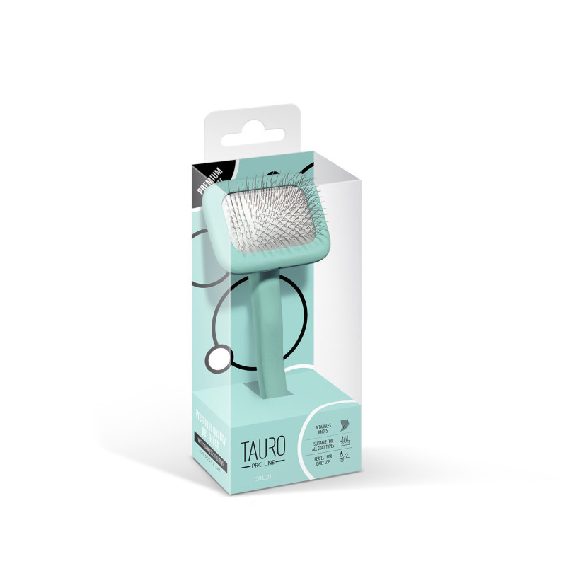 Brosse carde premium menthe Tauro Pro Line Small