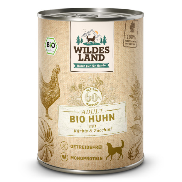 Pâtée 400g Bio poulet Wildes Land