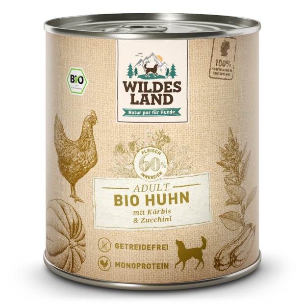 Pâtée 800g Bio Poulet Wildes Land