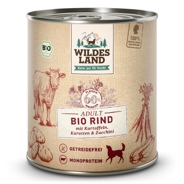 Pâtée 800g Bio Boeuf Wildes Land