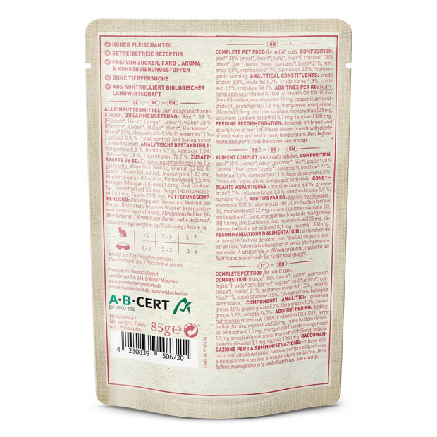 Boeuf, poulet et cranberries 85g
