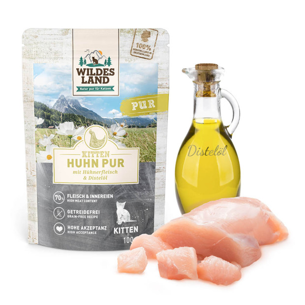 Pâtée spéciale chaton pur poulet Wildes Land