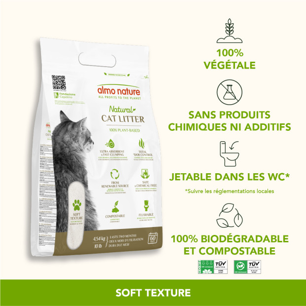 Litière végétale naturelle Catlitter Almo Nature