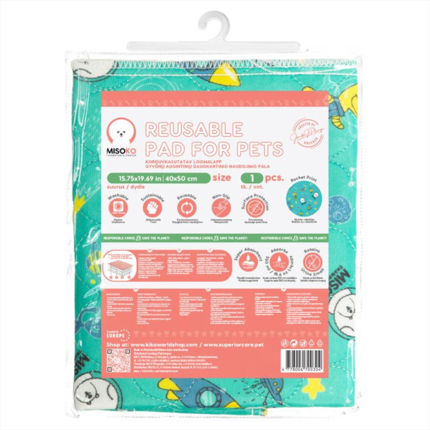 Puppy pads menthe réutilisable Misoko