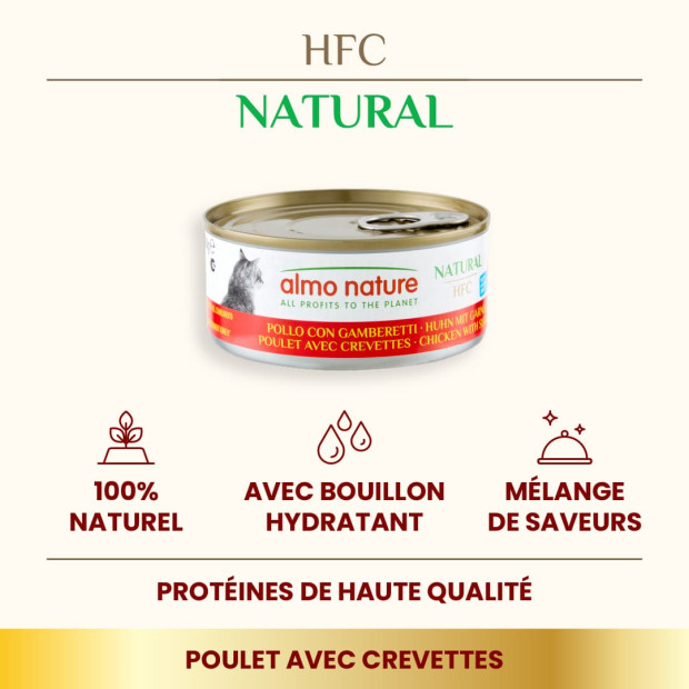 Boites 150g chat Almo Nature HFC Natural