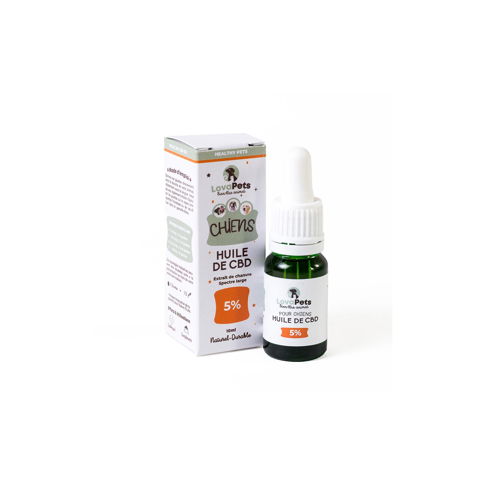 CBD pour chiens moyens en huile 5% LovaPets
