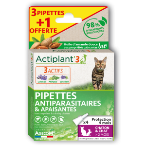 Pipettes pour chat chaton Actiplant'3  Laboratoire Agecom
