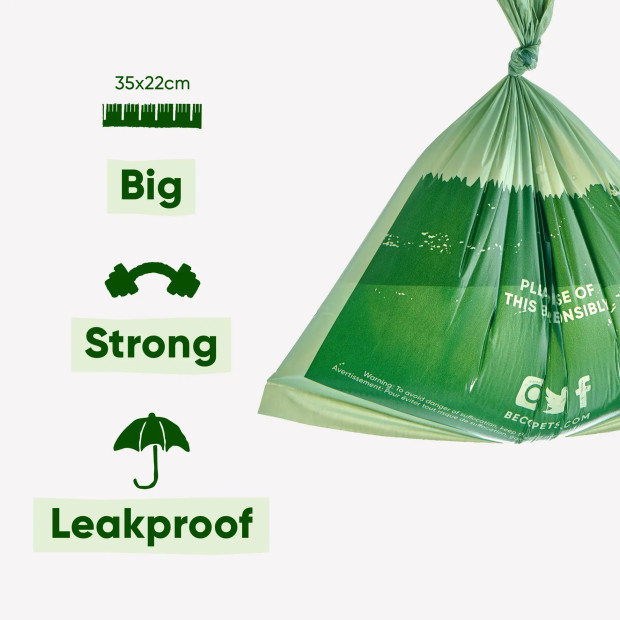 Sacs à crottes sans odeur Beco solides et recyclés