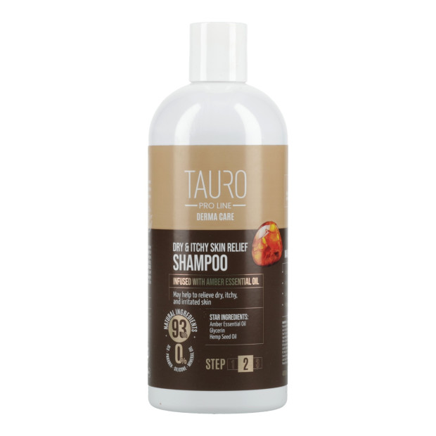 Shampoing à l'ambre peau sèche et irritée chien & chat Tauro Pro Line