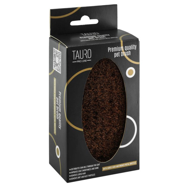Brosse de massage ovale crin et bronze Tauro Pro Line