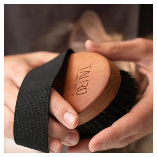 Brosse de massage ovale crin et bronze Tauro Pro Line