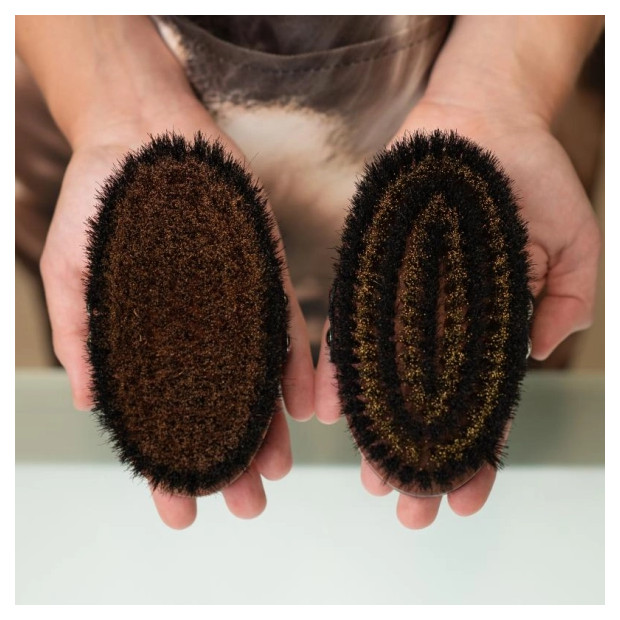 Brosse de massage ovale crin et bronze Tauro Pro Line