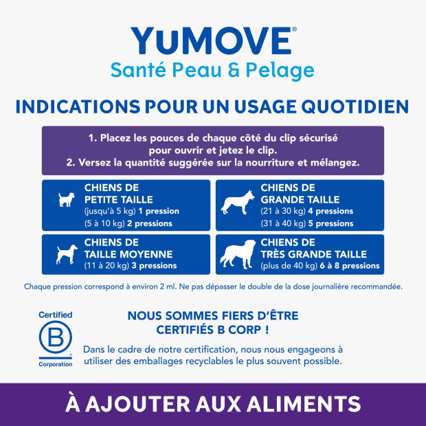 YuMEGA Showdog Lintbells, Oméga 3 et 6, peau et pelage