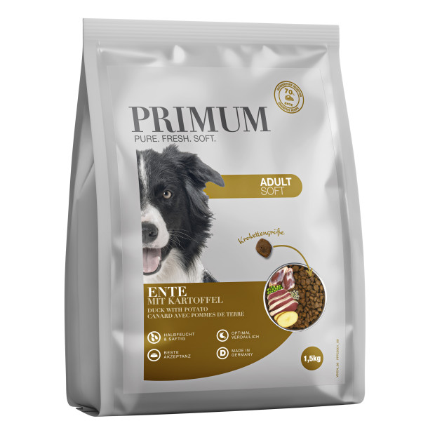 Croquettes chien semi humides canard Primum