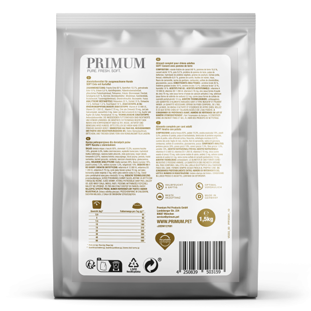 Croquettes chien semi humides canard Primum