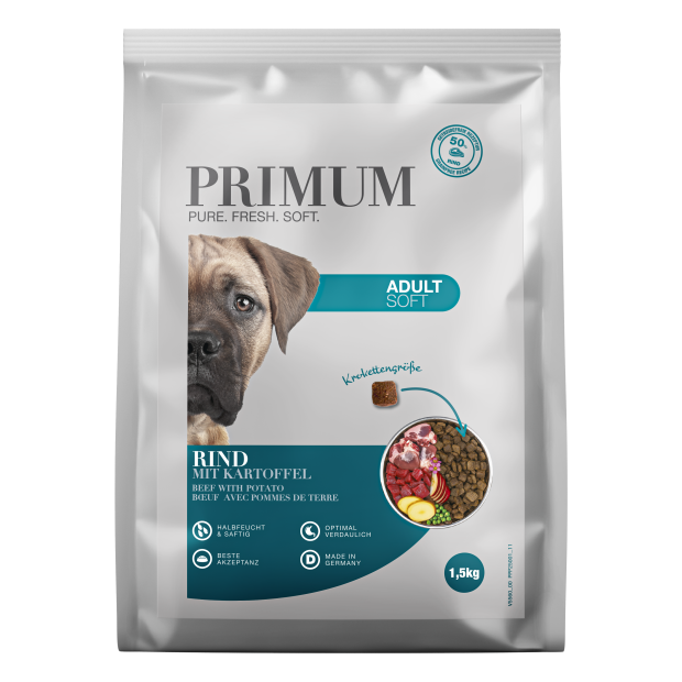 Croquettes chien semi humides boeuf Primum