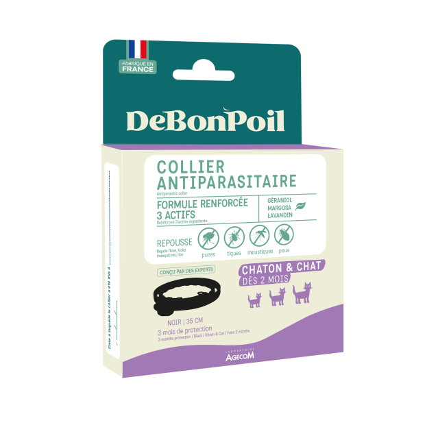 Collier antiparasitaire chat Actiplant'3 Laboratoire Agecom